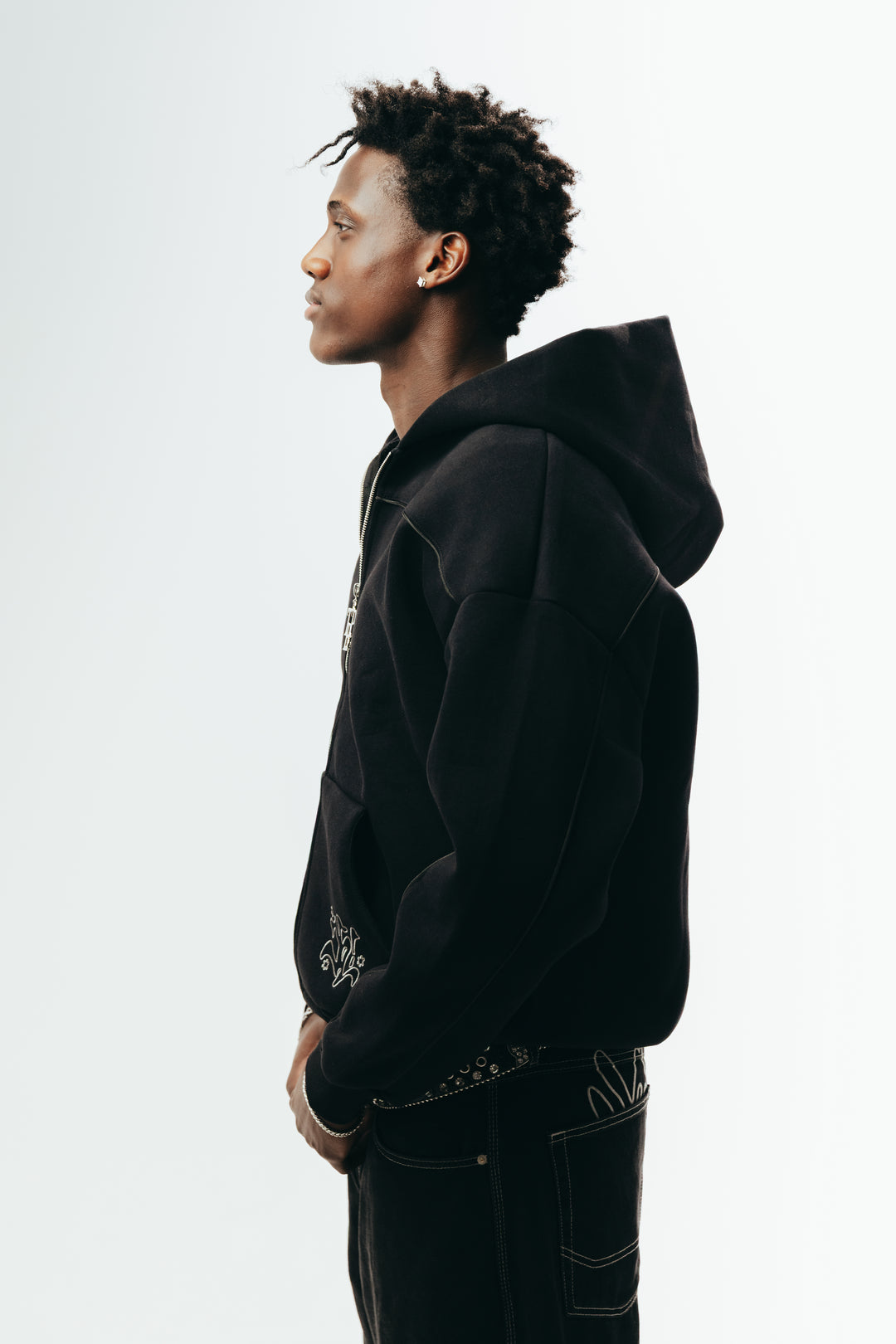 TBP ZIP HOODIE - BLACK