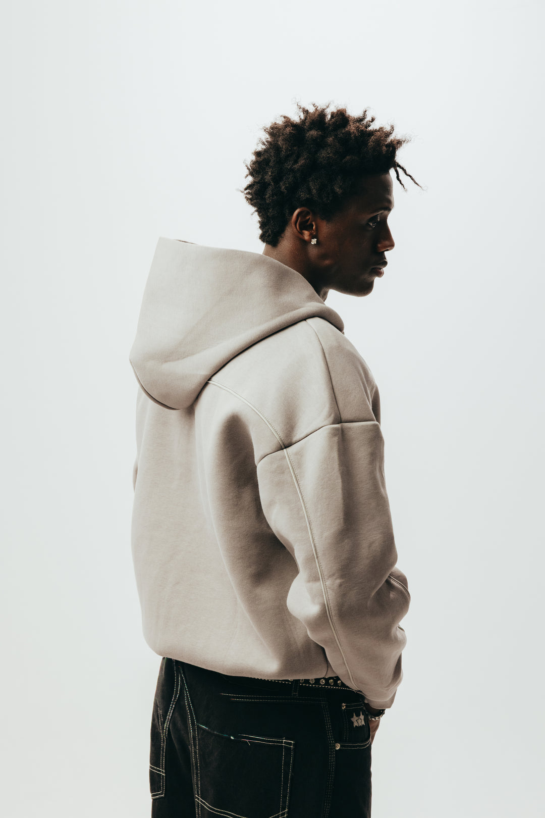 TBP ZIP HOODIE - STONE GREY